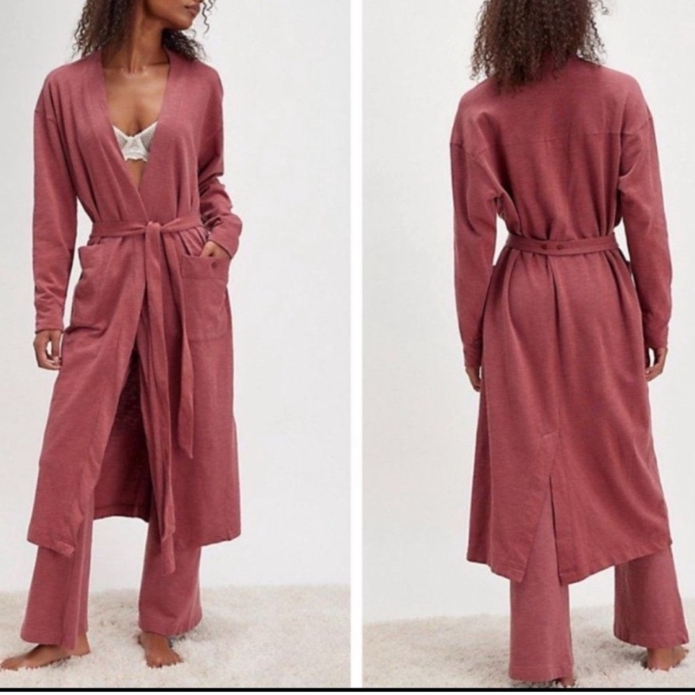 Free People Babe I’m Yours Maxi Cardi Robe in Dried Currant